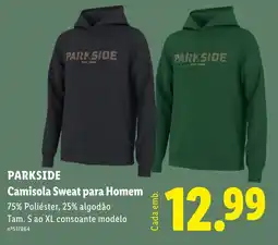 Lidl Parkside camisola sweat para homem promoção