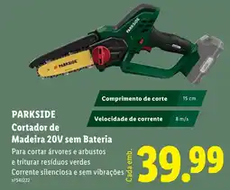 Lidl Parkside cortador de madeira 20v sem bateria promoção