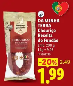 Lidl Da minha terra chouriço receita do fundão promoção