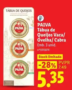 Lidl Tábua de Queijos Paiva promoção