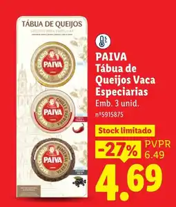 Lidl Tábua de Queijos Vaca Especiarias Paiva promoção