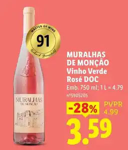Lidl Muralhas de Monção Vinho Verde Rosé DOC promoção