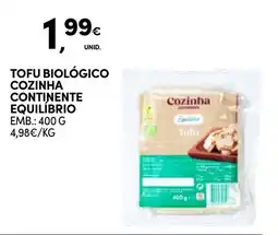 Continente Tofu biológico cozinha continente equilíbrio promoção