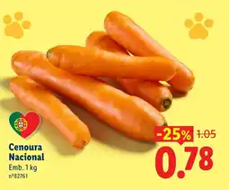 Lidl Cenoura Nacional promoção