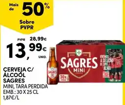Lidl Cerveja c/ álcool sagres mini promoção