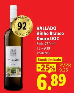 Lidl Vallado Vinho Branco Douro DOC promoção