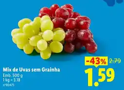 Lidl Mix de Uvas sem Grainha promoção