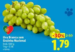 Lidl Uva Branca sem Grainha Nacional promoção