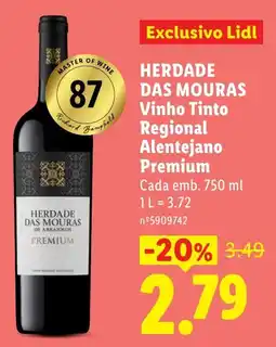 Lidl herdade das mouras vinho tinto regional alentejano premium promoção
