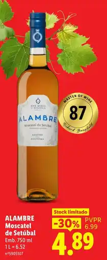 Lidl Alambre Moscatel de Setúbal promoção