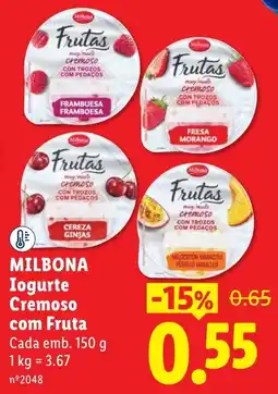 Lidl Milbona Iogurte Cremoso com Fruta promoção