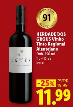 Lidl herdade dos grous vinho tinto regional alentejano promoção