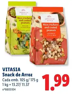 Lidl Vitasia snack de arroz promoção