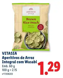 Lidl Vitasia aperitivos de arroz integral com wasabi promoção