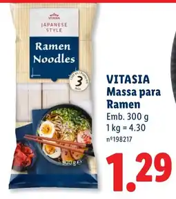 Lidl Vitasia massa para ramen promoção