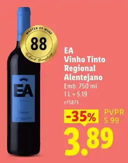 Lidl EA Vinho Tinto Regional Alentejano promoção