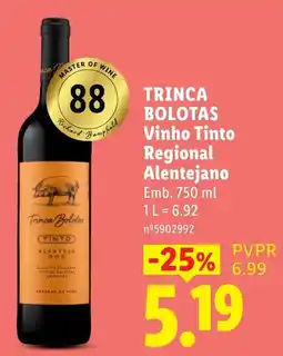 Lidl Trinca Bolotas Vinho Tinto promoção