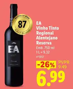 Lidl ea vinho tinto regional alentejano reserva promoção