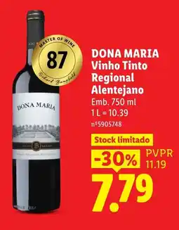 Lidl Dona Maria Vinho Tinto Regional Alentejano promoção