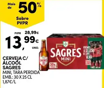 Cerveja c/ álcool sagres mini