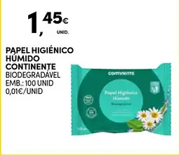 Continente Papel higiênico húmido continente promoção