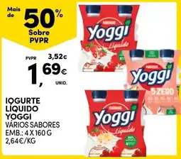 Continente Iogurte líquido yoggi vários sabores promoção