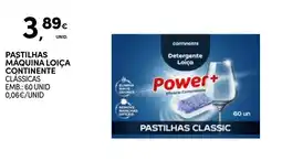 Lidl pastilhas máquina loiça continentepower+ promoção