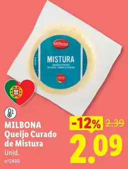 Lidl Milbona queijo curado de mistura promoção