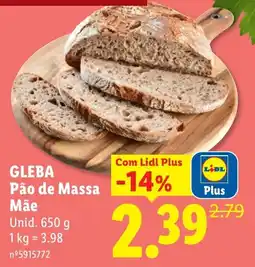 Lidl Gleba pão de massa mãe promoção