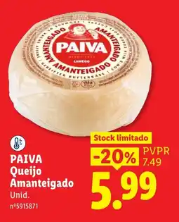 Lidl Paiva Queijo Amanteigado promoção