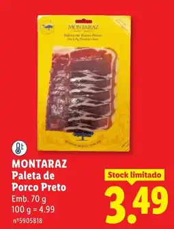 Lidl montaraz paleta de porco preto promoção