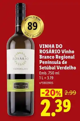 Lidl Vinha do Rosário Vinho Branco Regional promoção