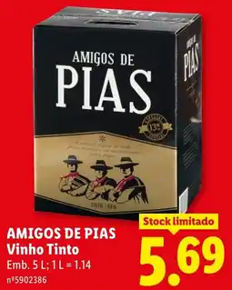 Lidl Amigos de Pias Vinho Tinto promoção