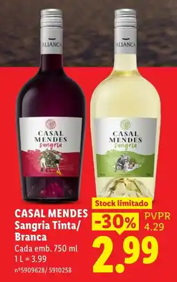 Lidl Casal Mendes Sangria Tinta/Branca promoção