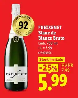 Lidl freixenet blanc de blancs bruto promoção