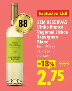 Lidl Sem reservas vinho branco promoção