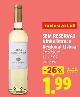 Lidl Sem reservas vinho branco regional lisboa promoção