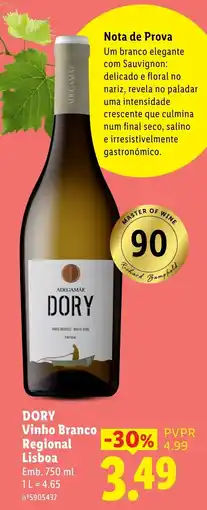 Lidl Dory Vinho Branco promoção