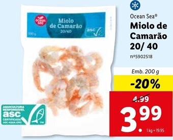 Ocean Sea Miolo de Camarão 20/ 40 200g