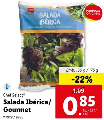 Lidl Chef Select Salada Ibérica/ Gourmet 150g/ 175g promoção