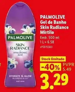 Lidl Palmolive - gel de banho skin radiance mirtillo promoção