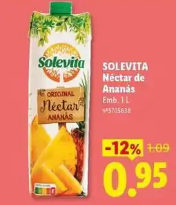 Lidl Solevita - nectar de ananas promoção