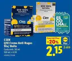 Lidl Cien - q10 creme anti-rugas dia/ noite promoção