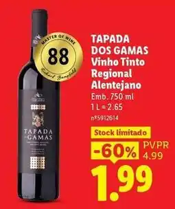 Lidl Tapada dos monges - vinho tinto regional alentejano promoção