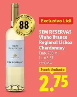 Lidl Master - vinho branco regional lisboa chardonnay promoção