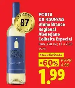 Lidl Porta da ravessa - vinho branco regional alentejano colheita especial promoção