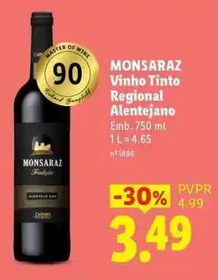 Lidl Monsaraz - vinho tinto regional alentejano promoção