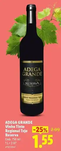 Lidl Adega mayor - vinino tinto regional teje reserva promoção