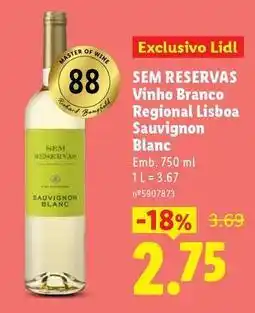 Lidl Master - vinho branco regional lisboa sauvignon blanc promoção