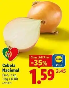 Lidl Nacional - cebola promoção